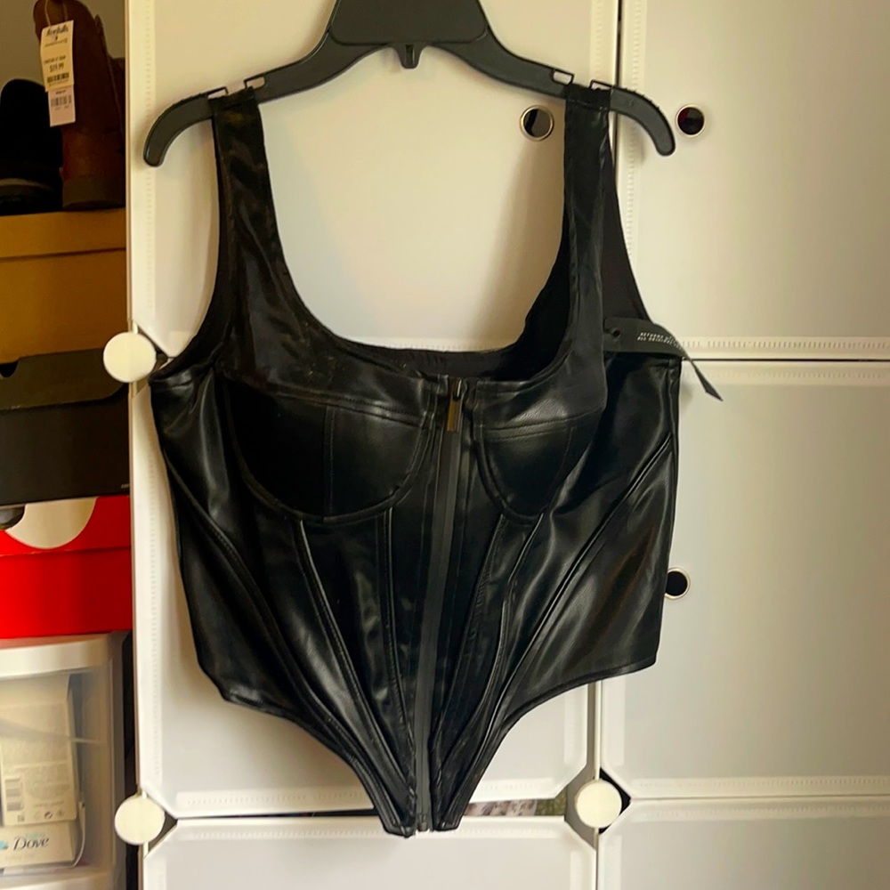 Vegan leather corset